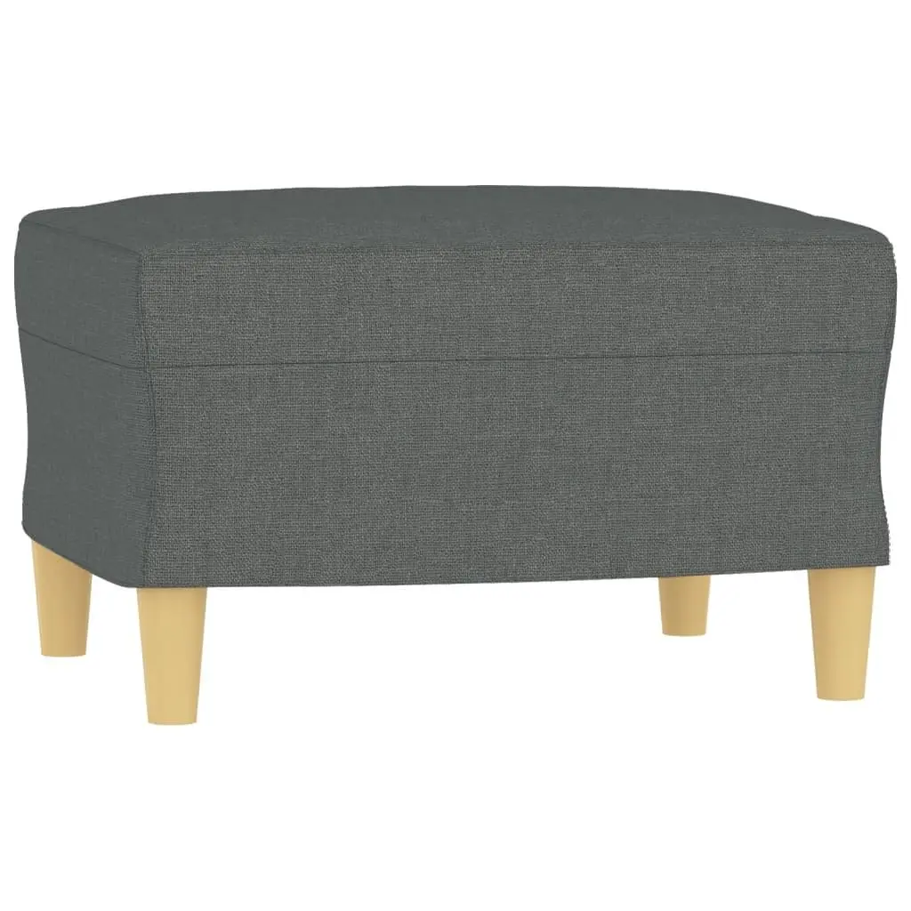 Grey Fabric Couch Set 3 Piece Living Room Sofa with Footstool and Throw Pillows
