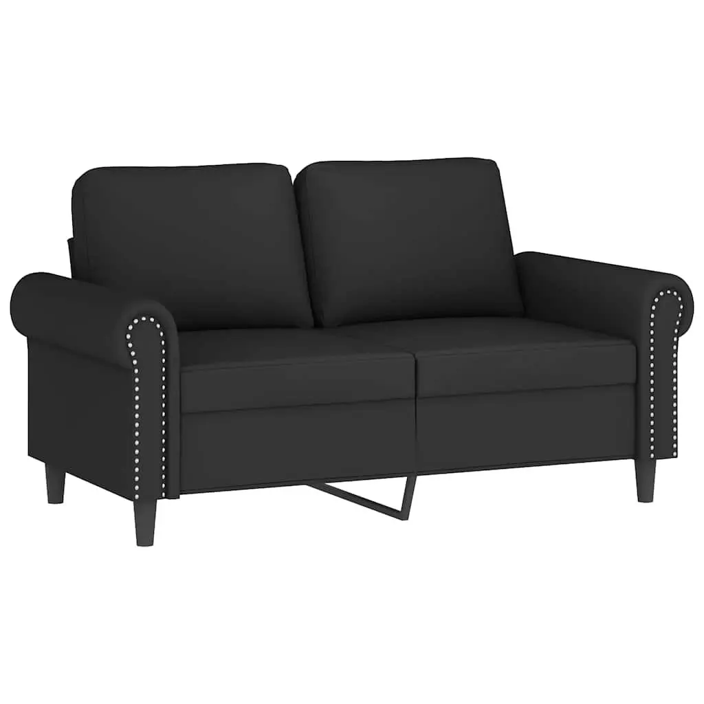 3 Piece Sofa Set Black Velvet Cushions Living Room Lounge Seating Suite