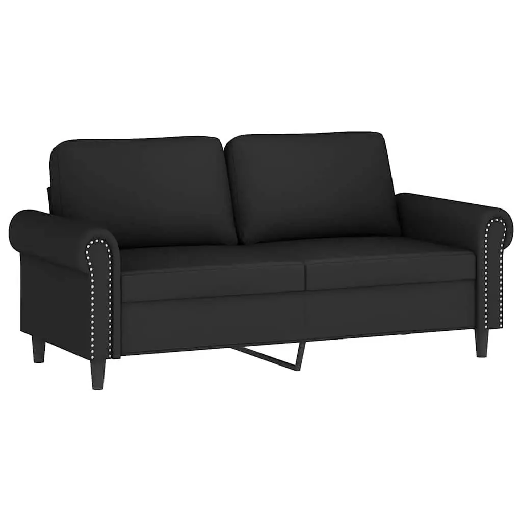 3 Piece Sofa Set Black Velvet Living Room Furniture Couch