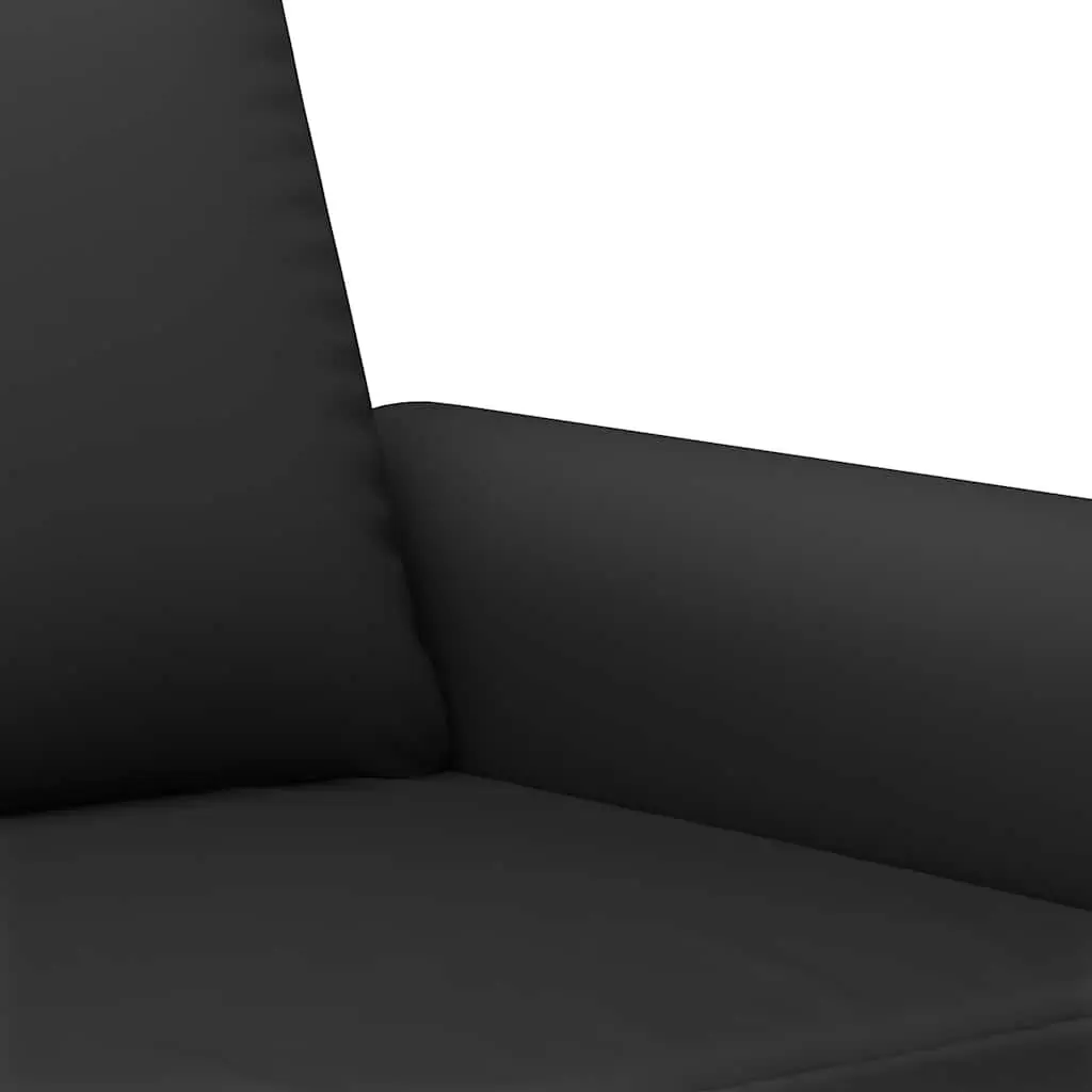 Black Velvet Couch Set 2 Piece Living Room Furniture Soft Upholstery with Throw Pillows