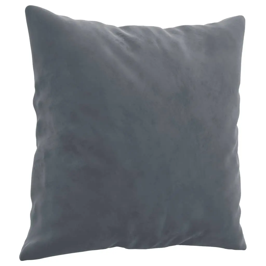 Grey Velvet Couch Set 3 Piece Soft Upholstery Living Room Furniture with Pillows and Footstool