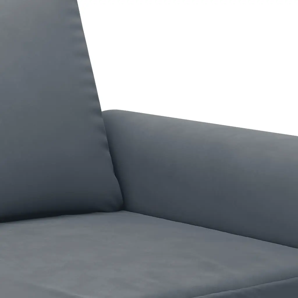 2 Piece Sofa Set Grey Velvet Cushions Living Room Furniture Comfortable Seating
