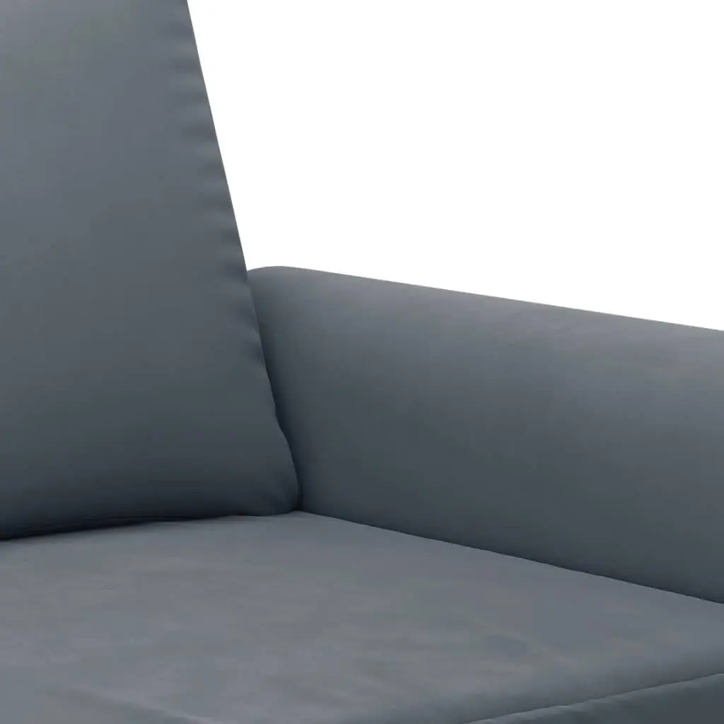 2 Piece Sofa Set Grey Velvet Lounge Suite
