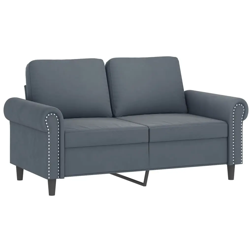 3 Piece Sofa Set Grey Velvet Upholstery Living Room Furniture