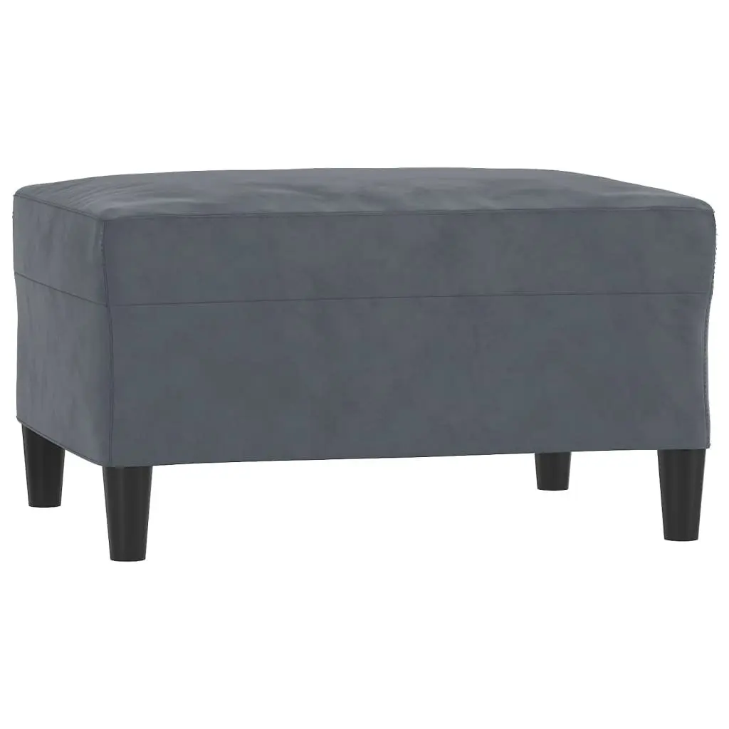 3 Piece Sofa Set Grey Velvet Upholstery Living Room Furniture