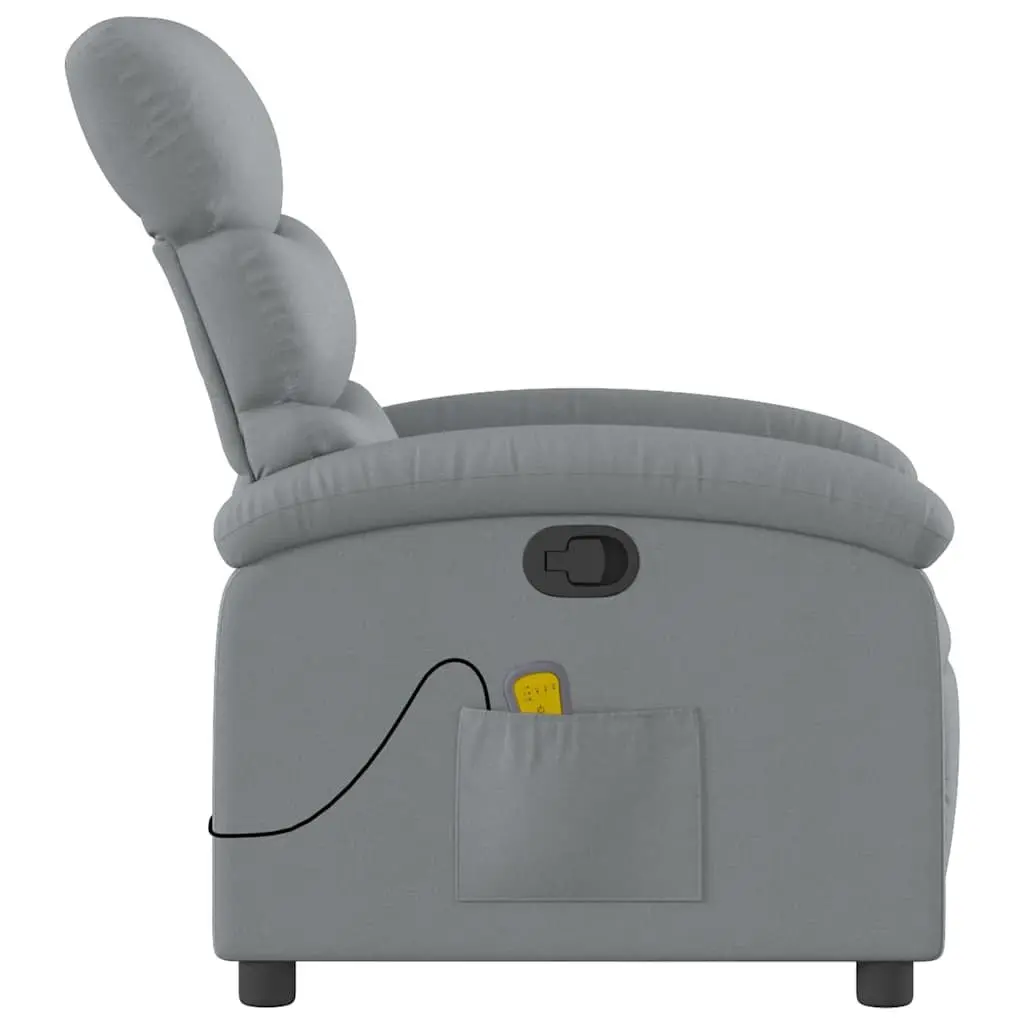 Grey Fabric Massage Recliner Chair with 6 Vibration Points