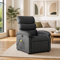 Dark Grey Fabric Massage Recliner Chair with Vibration