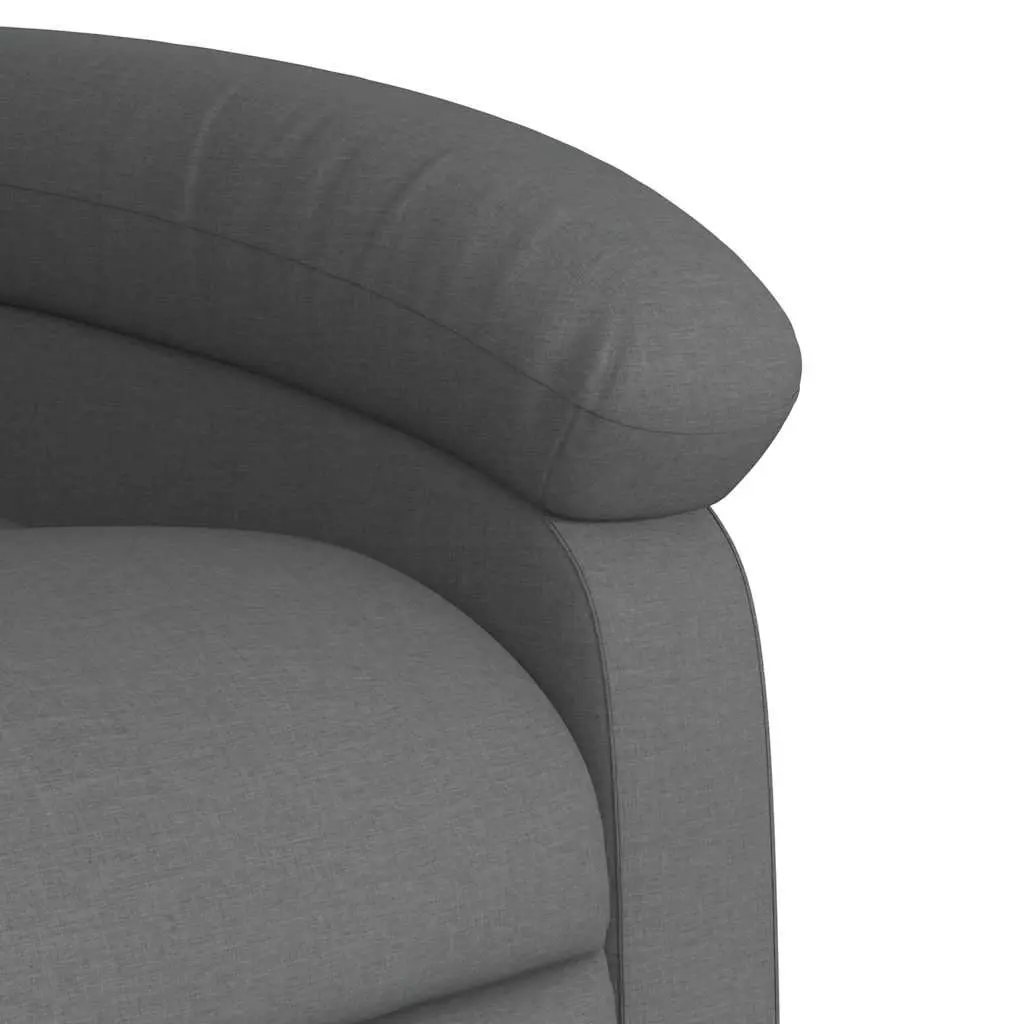 Electric Massage Recliner Chair Grey Fabric Adjustable Recline
