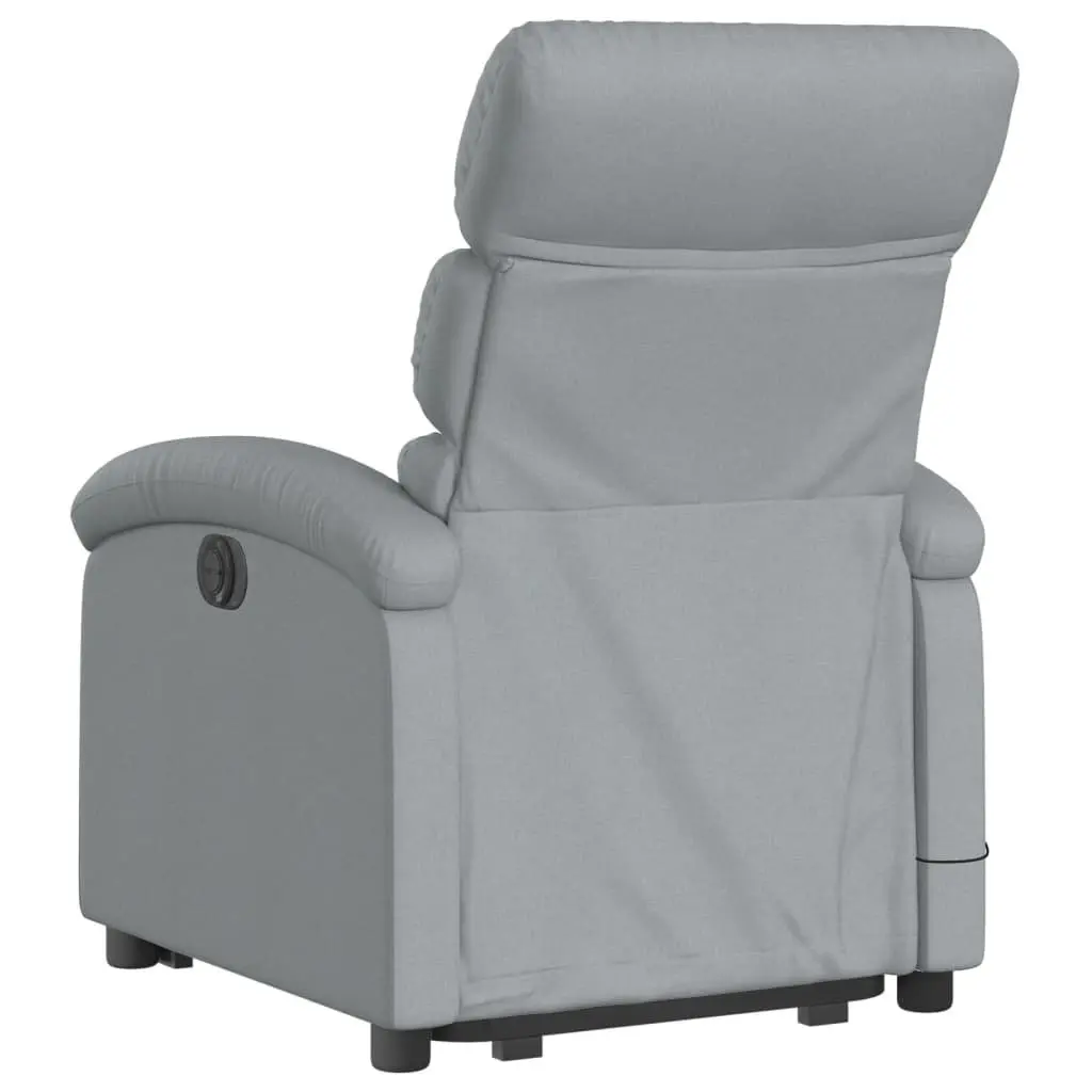 Massage Recliner Chair Grey Fabric Power Lift Manual Recline