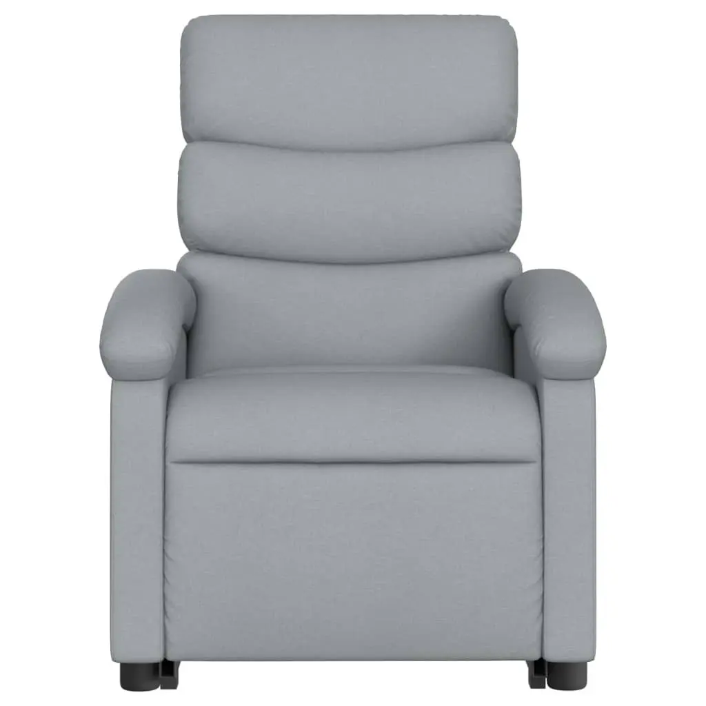Massage Recliner Chair Grey Fabric Power Lift Manual Recline
