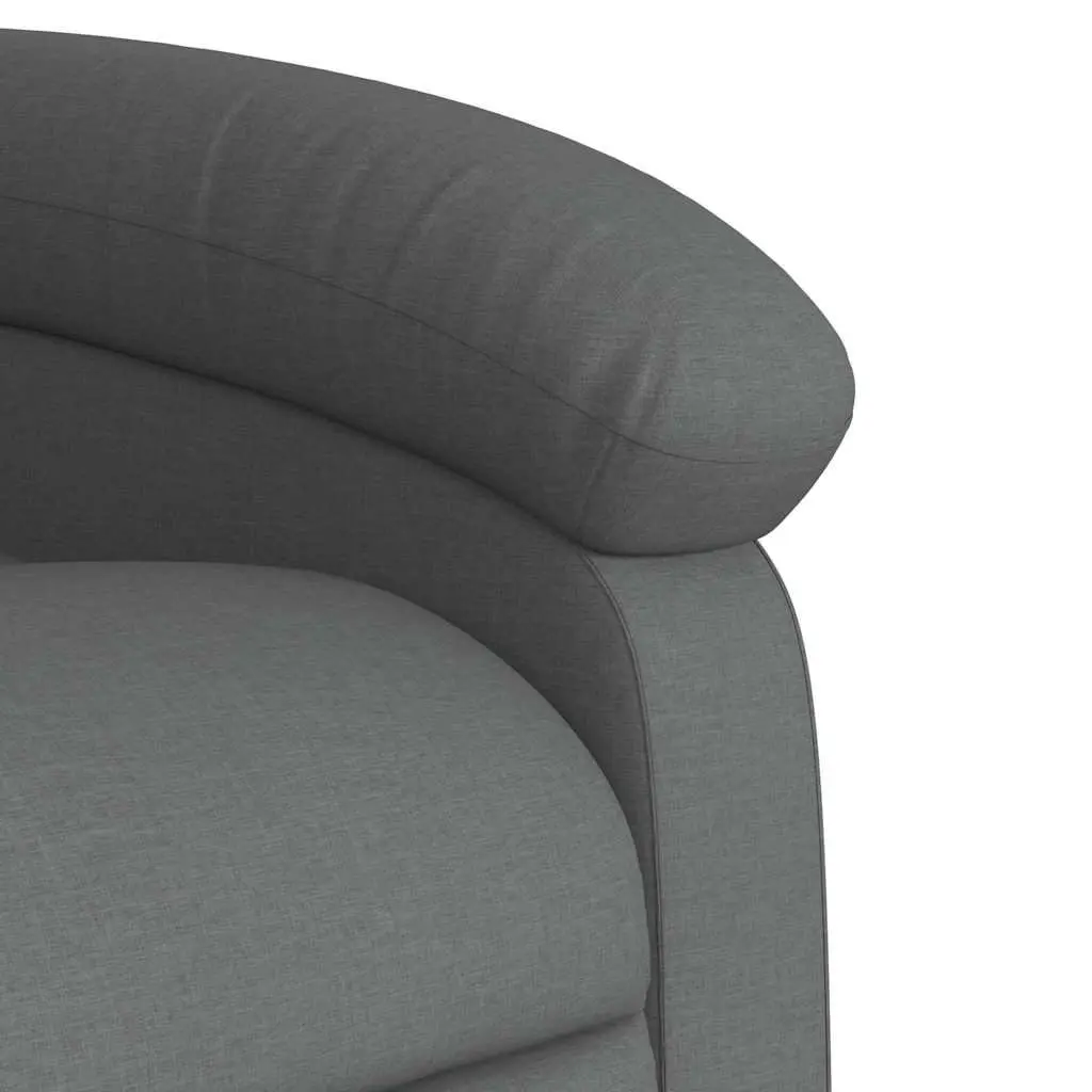 Electric Massage Recliner Chair Grey Fabric Power Lift Armchair