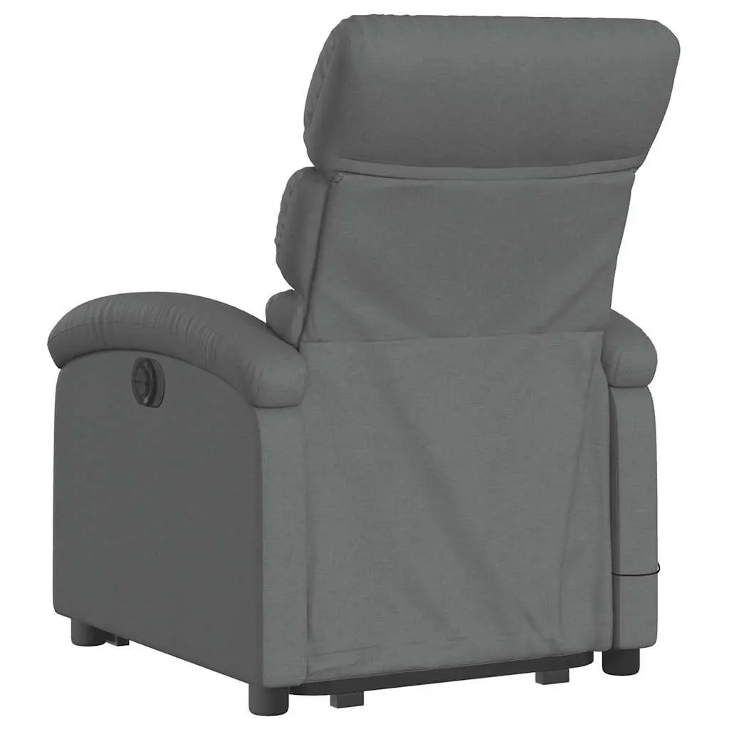 Electric Massage Recliner Chair Grey Fabric Power Lift Armchair