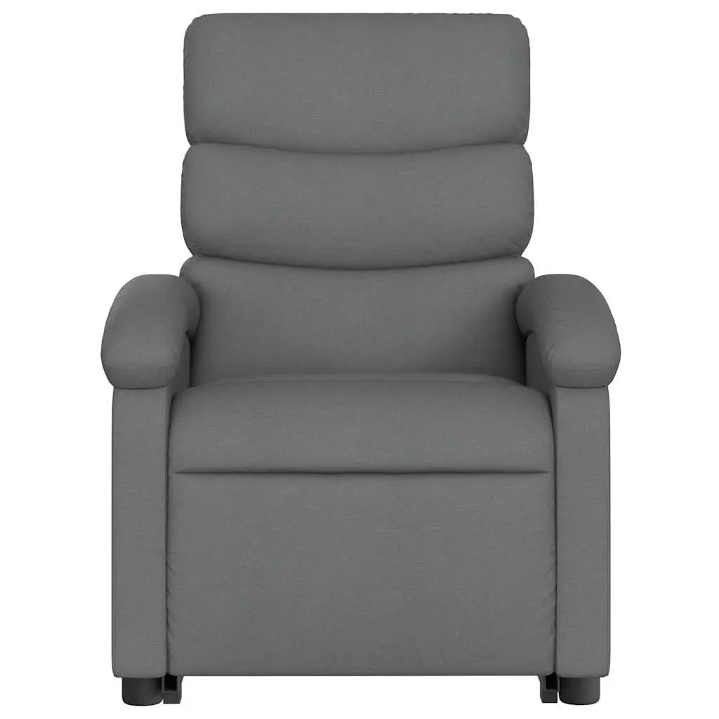 Electric Massage Recliner Chair Grey Fabric Power Lift Armchair