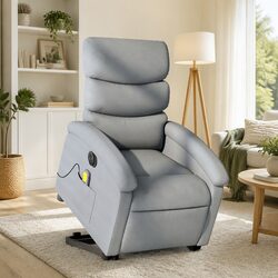Electric Stand Up Massage Recliner Chair in Light Grey