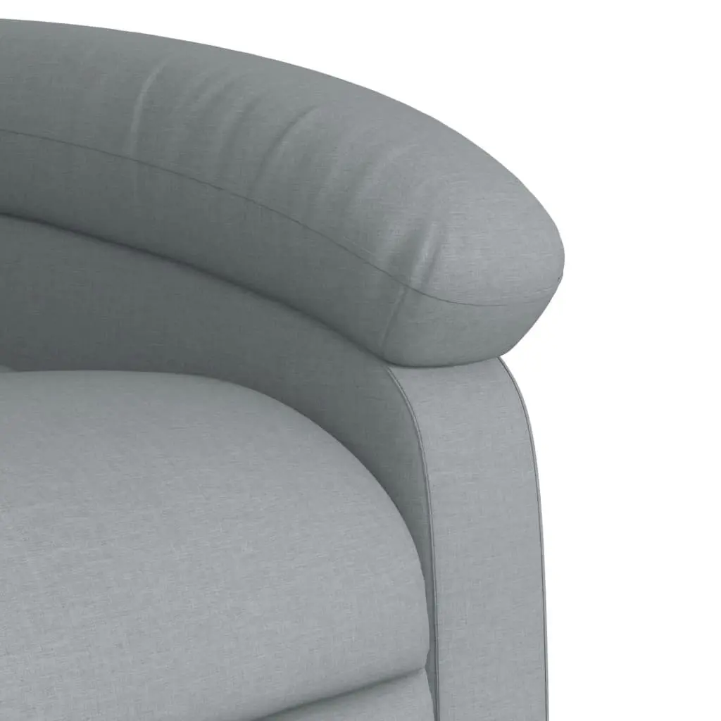 Electric Massage Chair Light Grey Fabric Stand Up Recliner