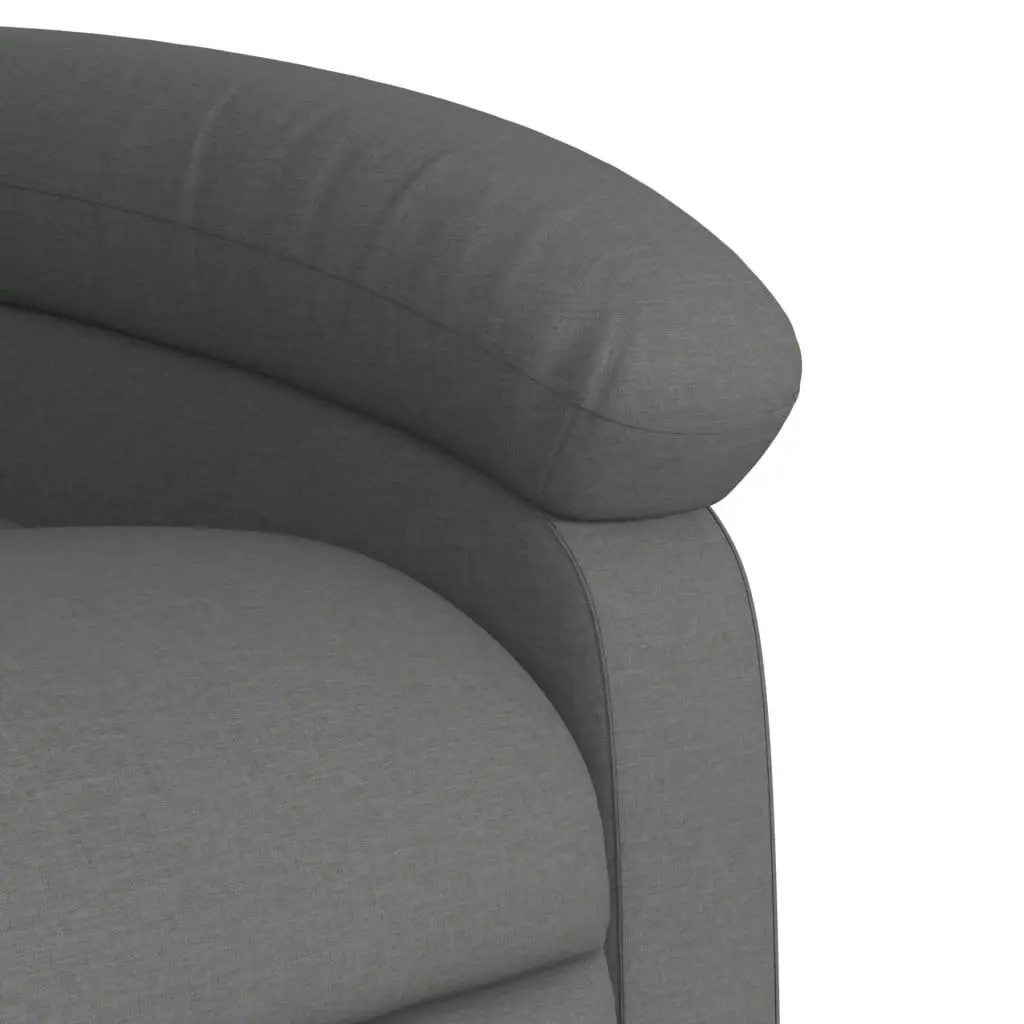 Electric Massage Recliner Chair Grey Fabric Power Lift and Recline