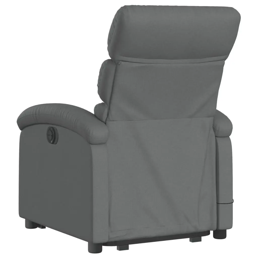 Electric Massage Recliner Chair Grey Fabric Power Lift and Recline