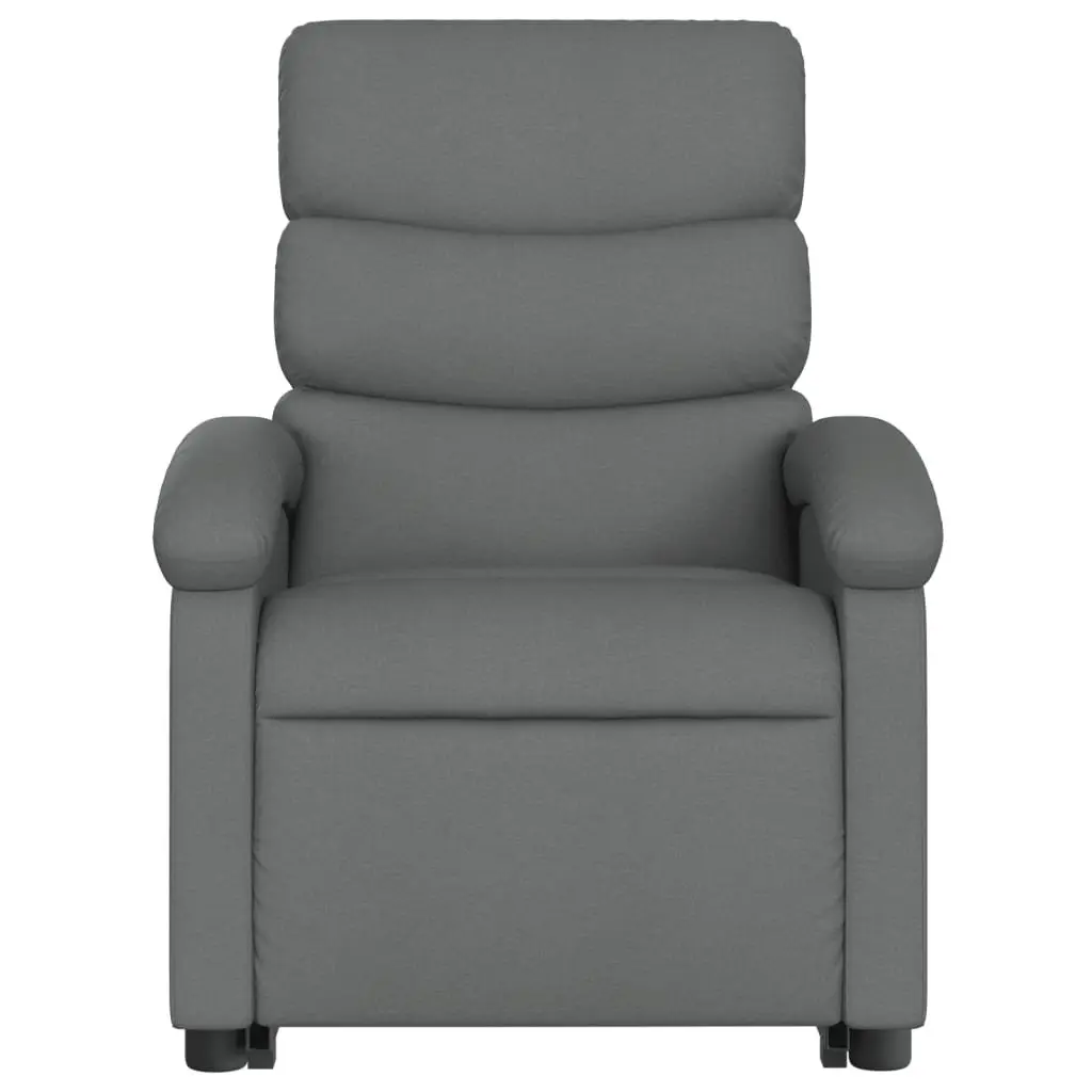 Electric Massage Recliner Chair Grey Fabric Power Lift and Recline