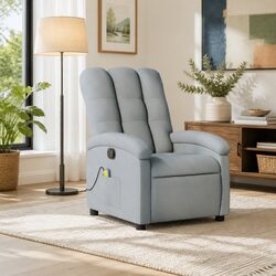 Grey Fabric Massage Recliner Chair with Vibration