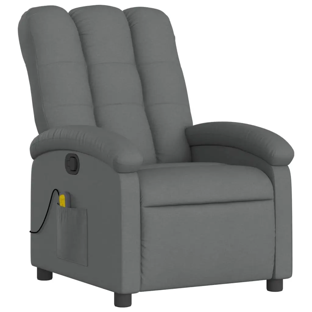 Grey Fabric Massage Recliner Chair with 6 Vibration Points