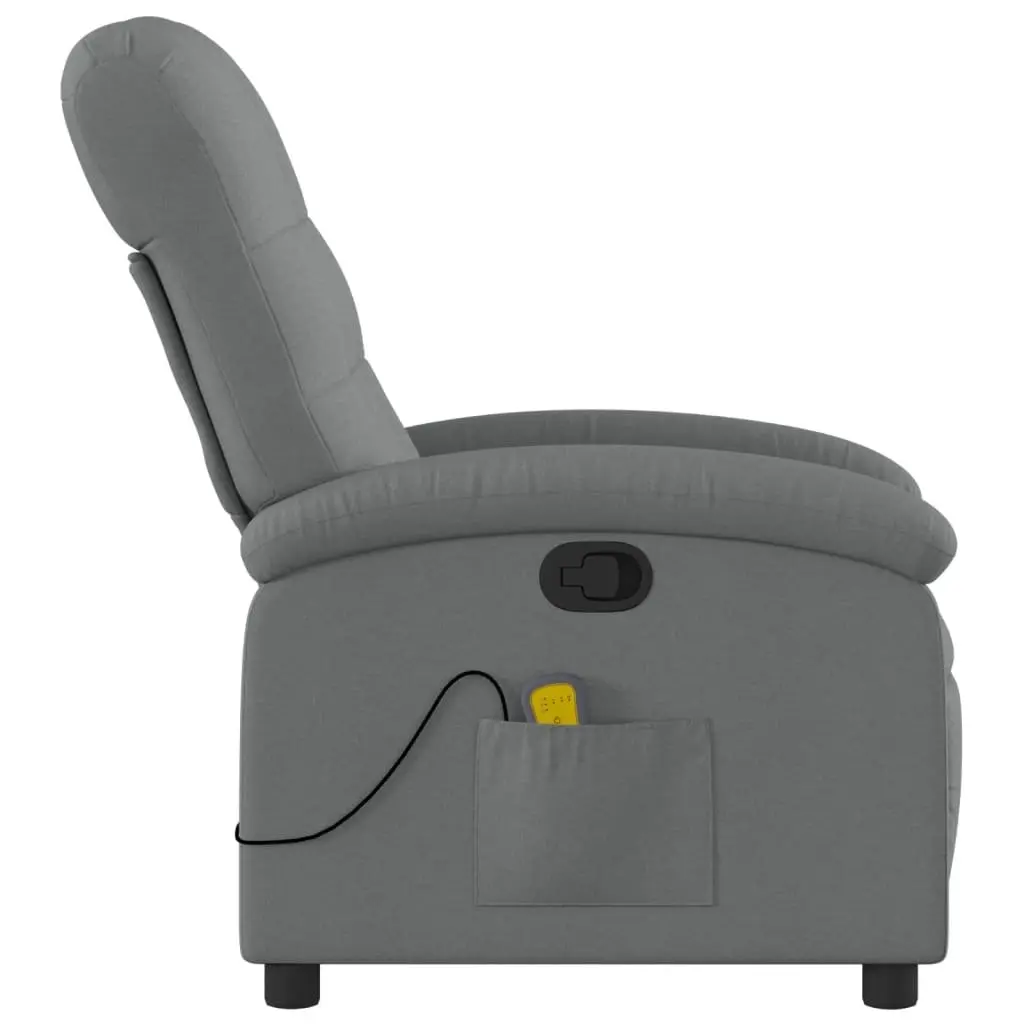 Grey Fabric Massage Recliner Chair with 6 Vibration Points