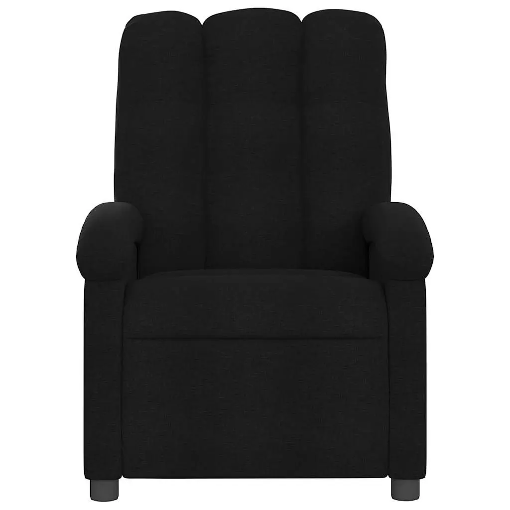 Recliner Chair Manual Black Fabric Massage Vibration 6 Points Adjustable Armchair