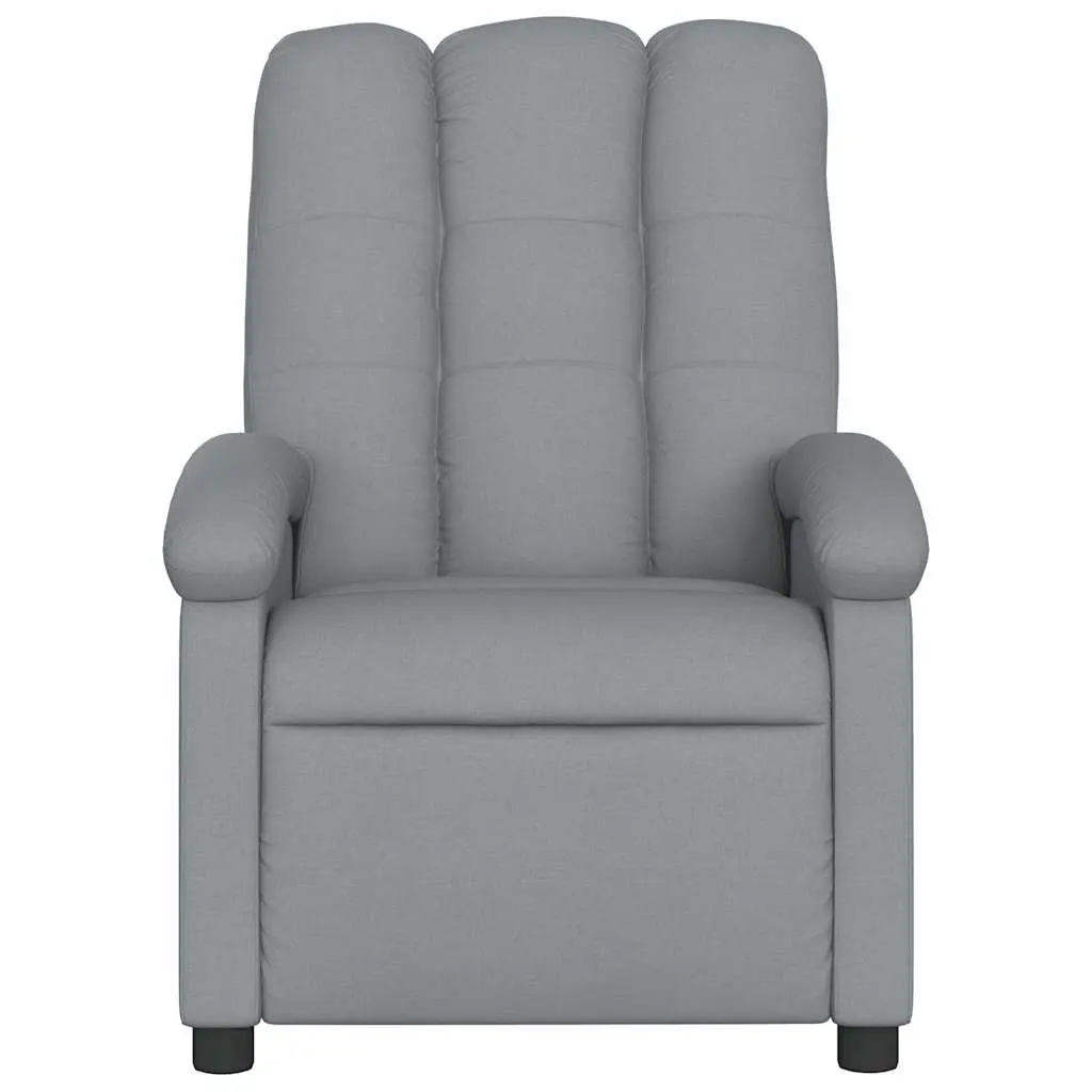Electric Massage Recliner Chair Grey Fabric Padded Seat