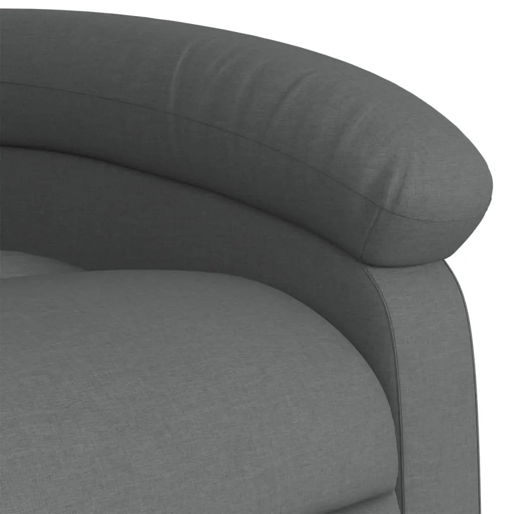 Electric Massage Recliner Chair Grey Fabric 135 Degrees Adjustable Armchair