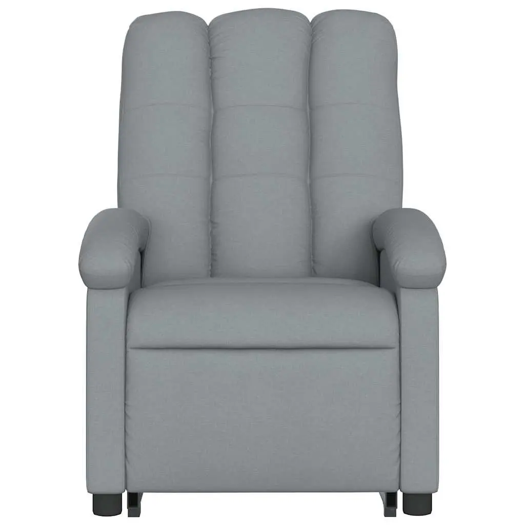 Electric Massage Recliner Chair Grey Fabric Power Lift Manual Reclining