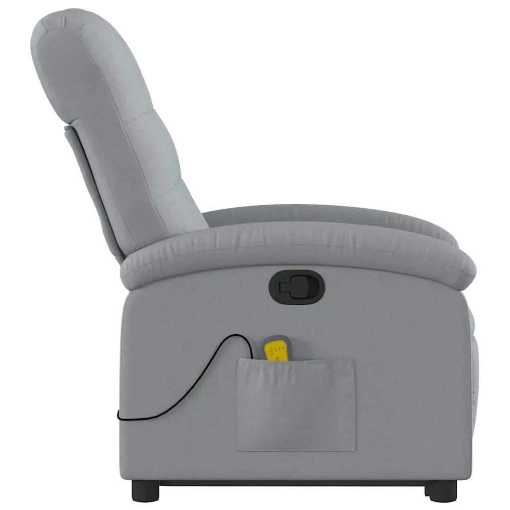 Electric Massage Recliner Chair Grey Fabric Power Lift Manual Reclining