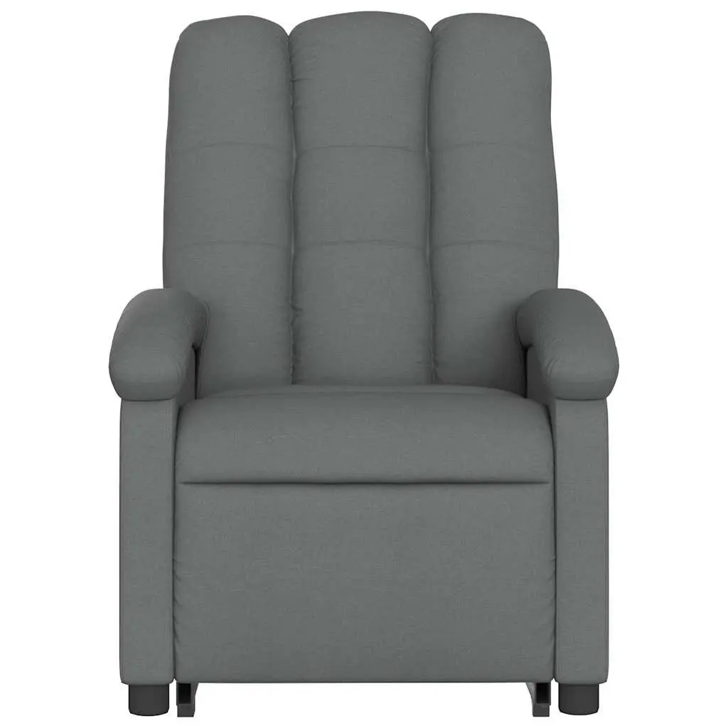 Electric Massage Recliner Chair Grey Fabric Power Lift Armchair