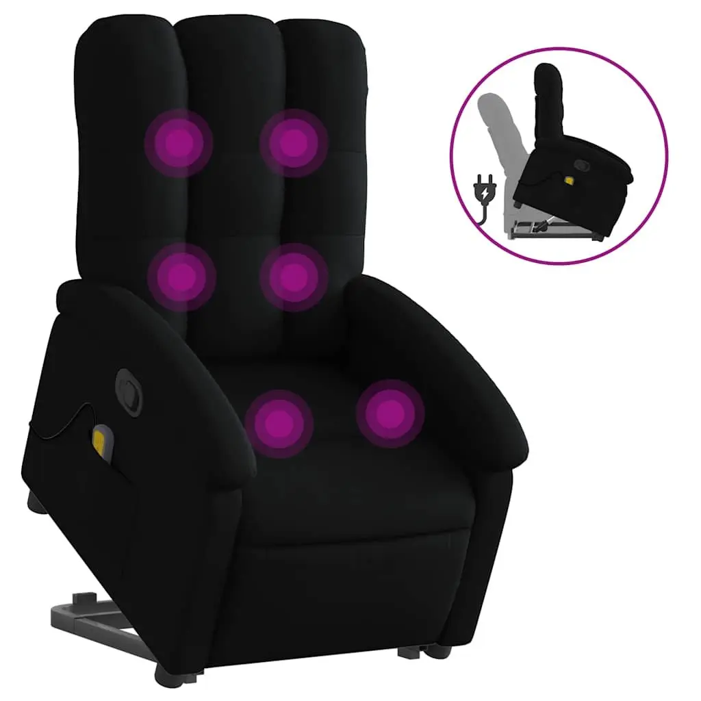 Electric Recliner Chair Power Lift Fabric Black Stand Up Massage Armchair
