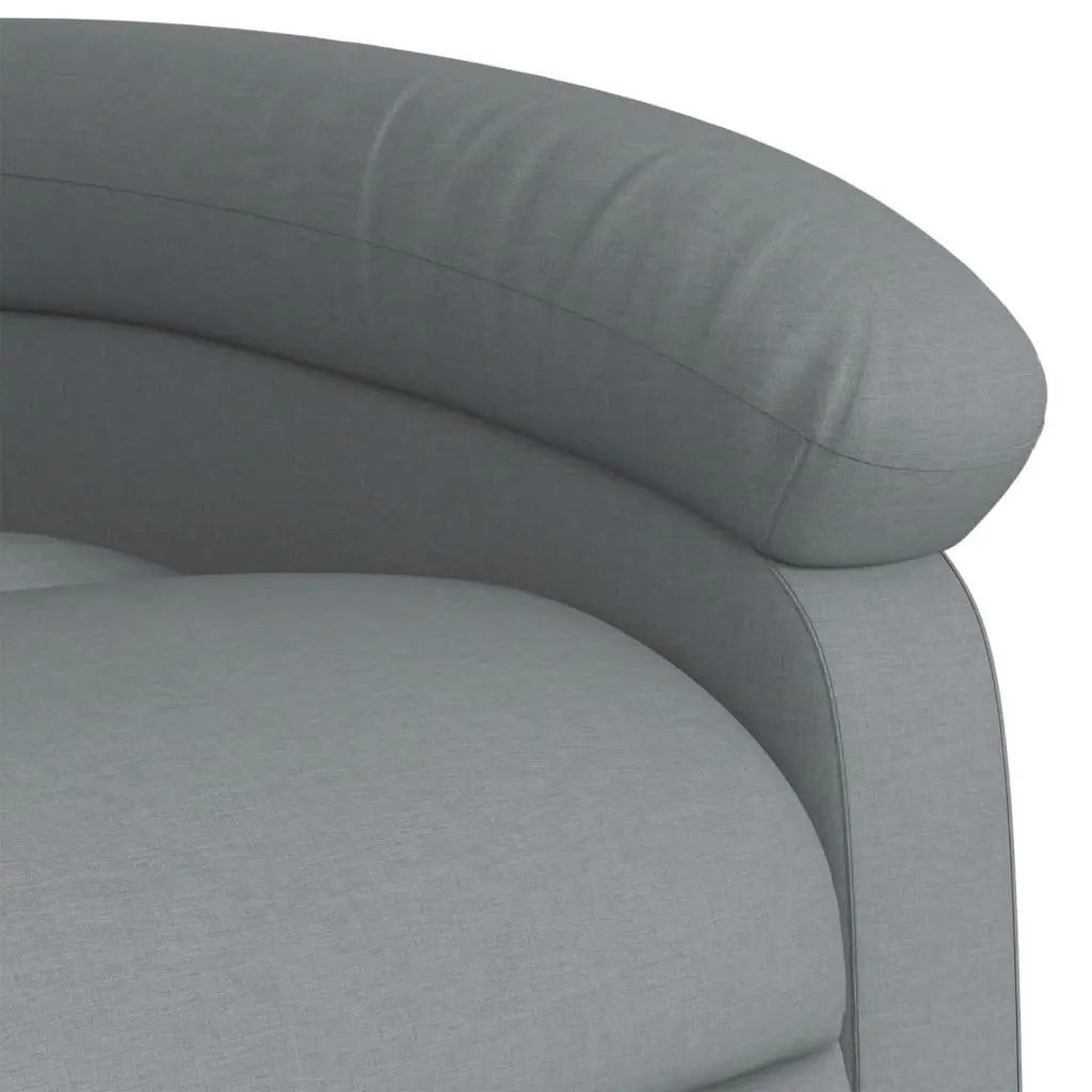 Electric Massage Recliner Chair Grey Fabric 135 Degrees Power Lift