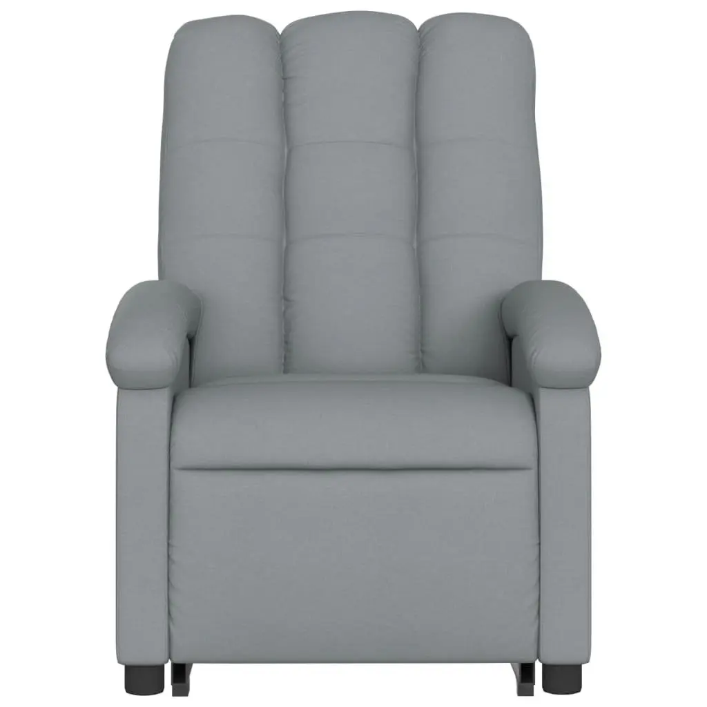 Electric Massage Recliner Chair Grey Fabric 135 Degrees Power Lift