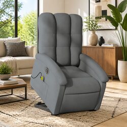Grey Fabric Electric Lift Massage Recliner Chair