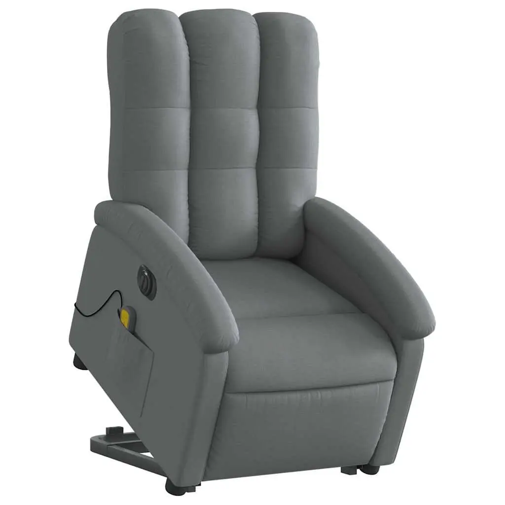 Electric Massage Recliner Chair Grey Fabric Power Lift Electric Reclining
