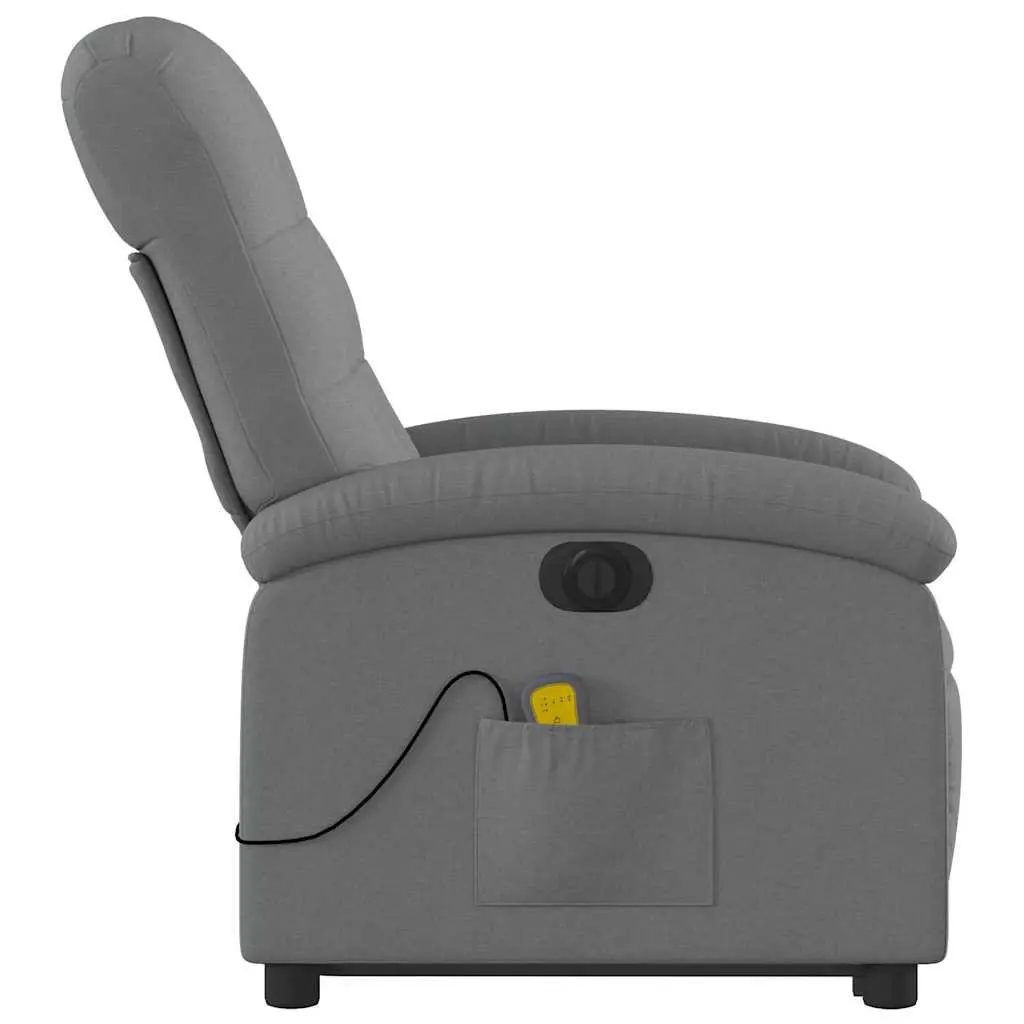 Electric Massage Recliner Chair Grey Fabric Power Lift Electric Reclining