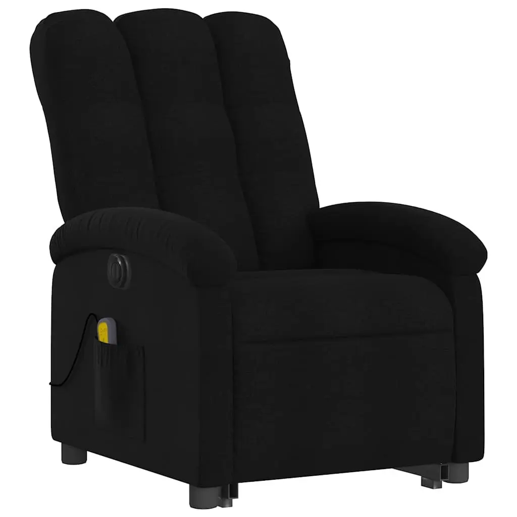 Electric Massage Recliner Chair Lift Fabric Armchair Black for Ease and Comfort
