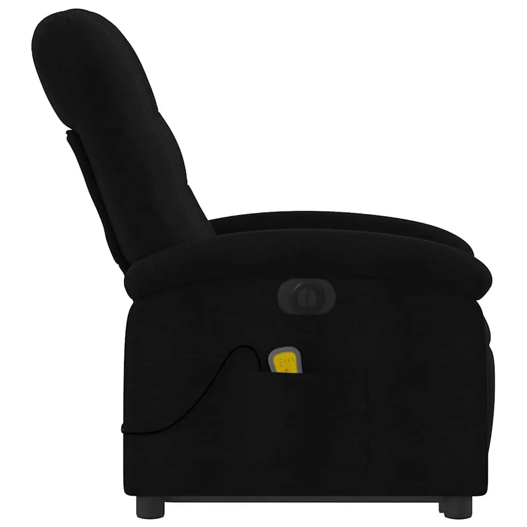 Electric Massage Recliner Chair Lift Fabric Armchair Black for Ease and Comfort