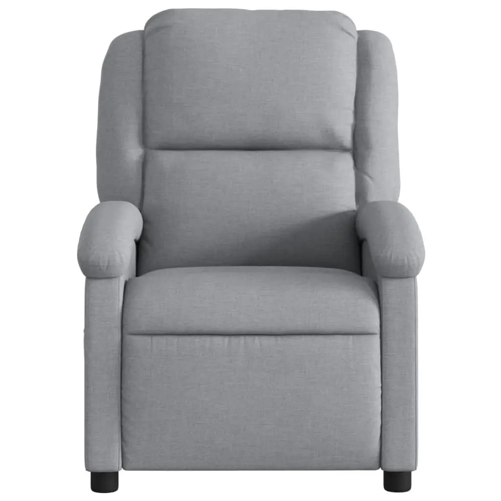 Recliner Chair Grey Fabric Manual Reclining Armchair Lounge Seat
