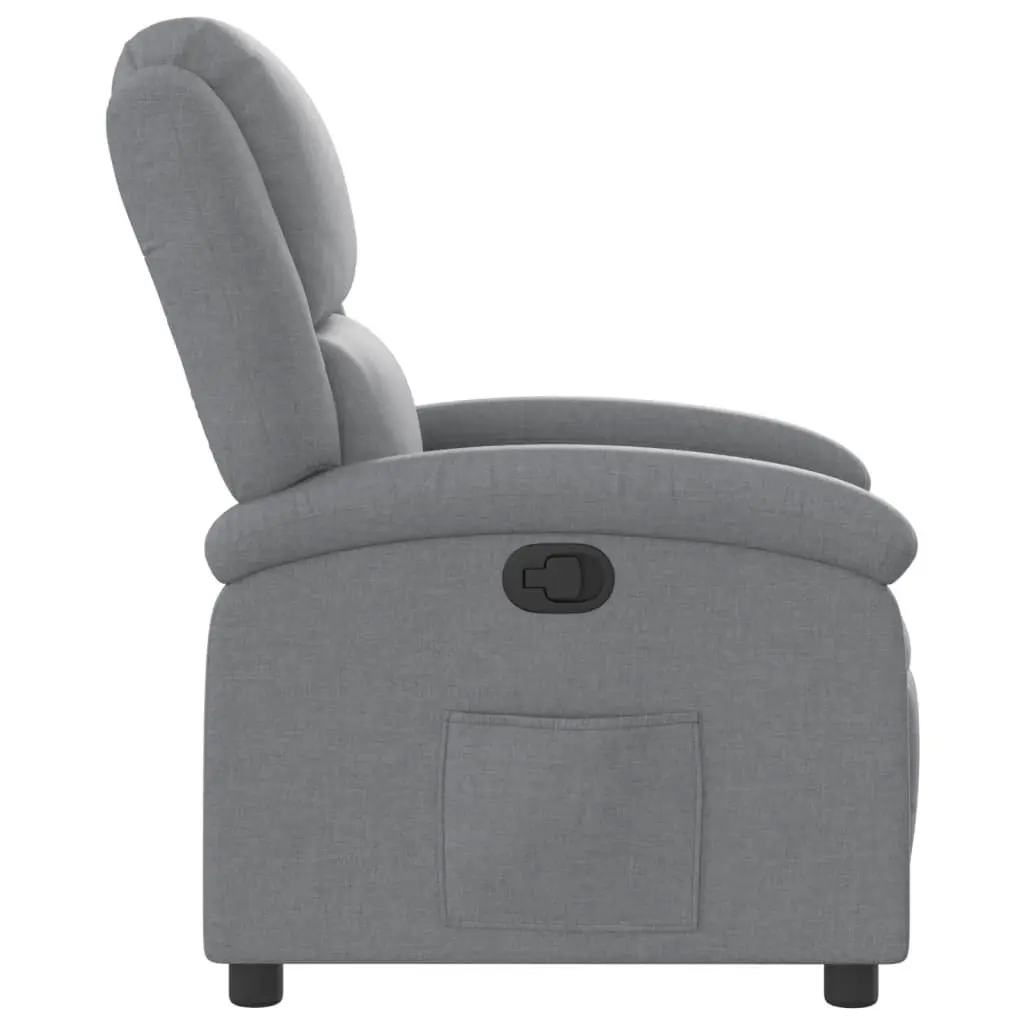 Recliner Chair Grey Fabric Manual Reclining Armchair Lounge Seat