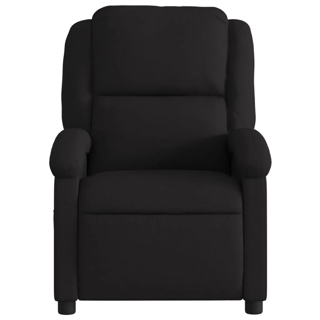 Recliner Chair Black Fabric Manual Reclining Armchair