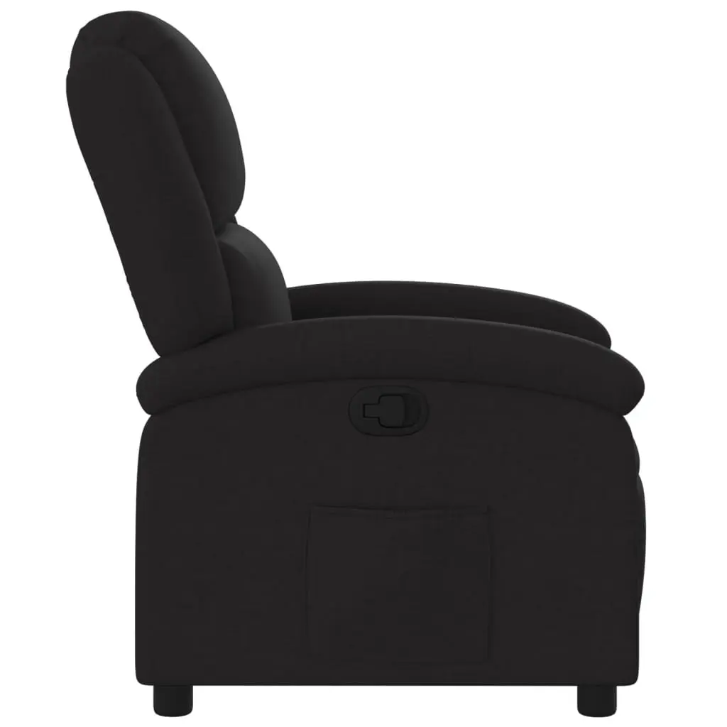 Recliner Chair Black Fabric Manual Reclining Armchair
