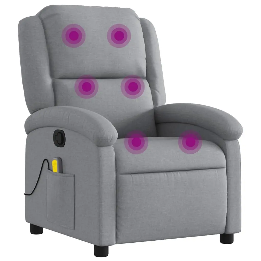 Grey Fabric Manual Massage Recliner Chair with Vibration