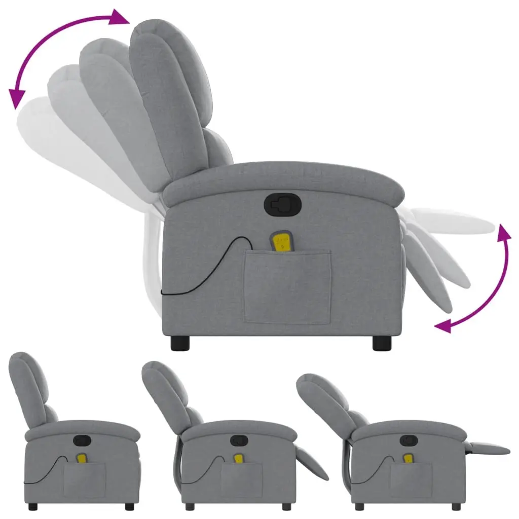 Grey Fabric Manual Massage Recliner Chair with Vibration
