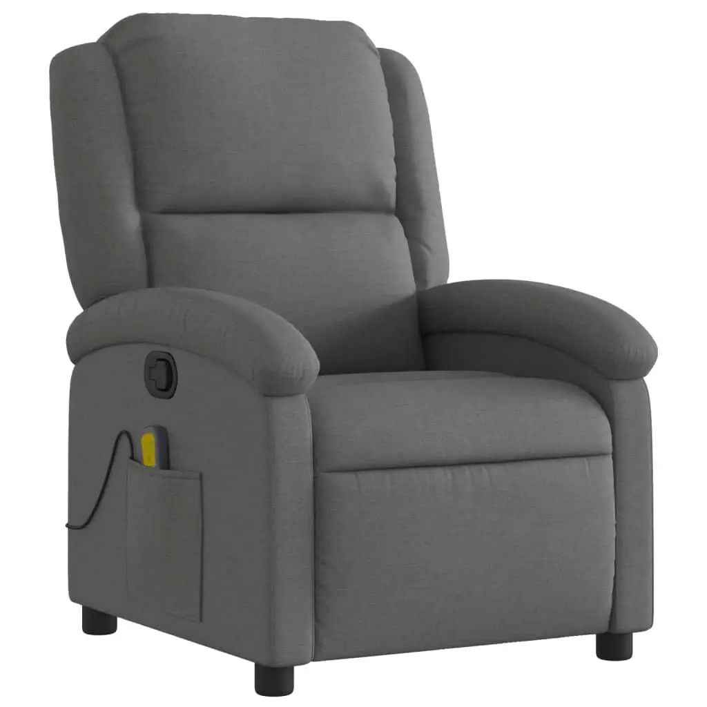 Grey Fabric Massage Recliner Chair with 6 Vibration Points