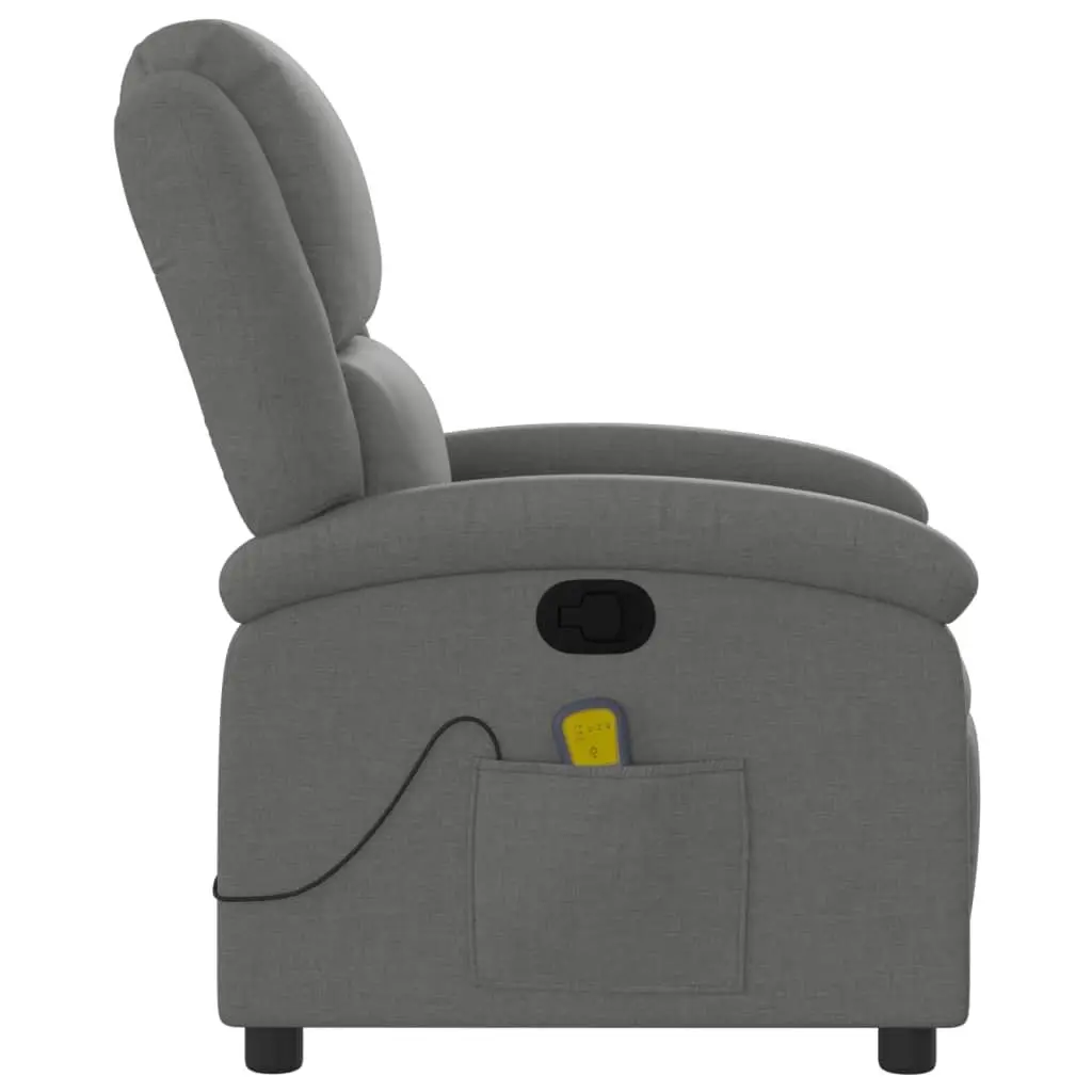 Grey Fabric Massage Recliner Chair with 6 Vibration Points