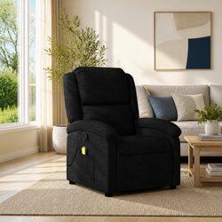 Black Fabric Massage Recliner Chair with 6 Points
