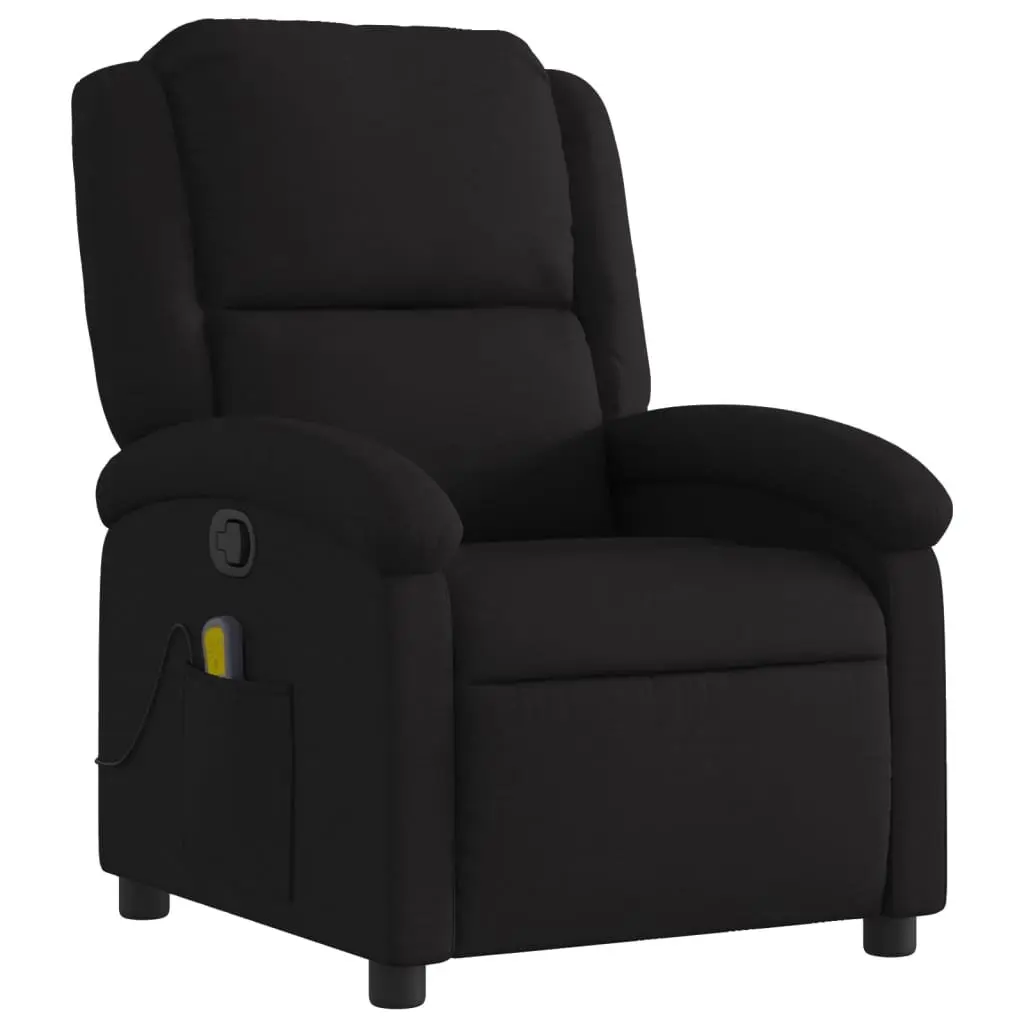 Black Fabric Massage Recliner Chair with 6 Points