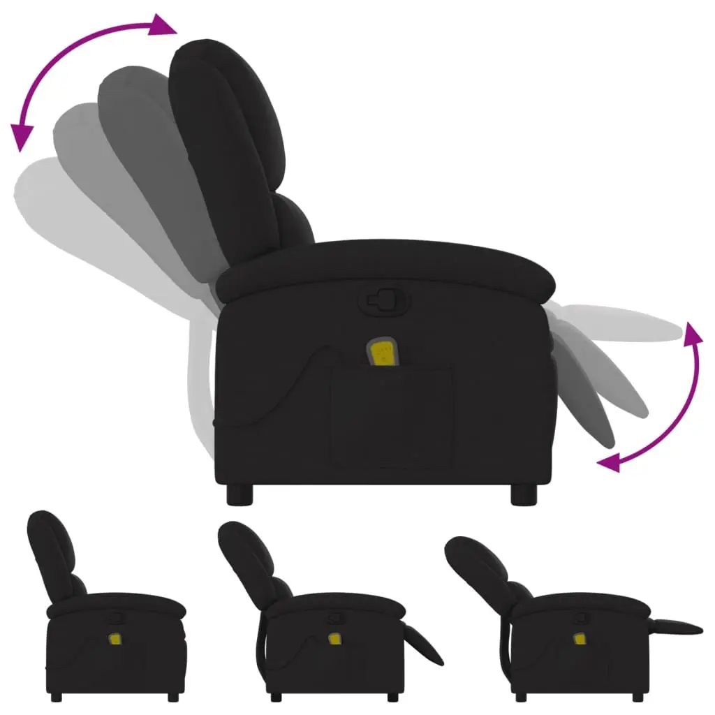 Black Fabric Massage Recliner Chair with 6 Points